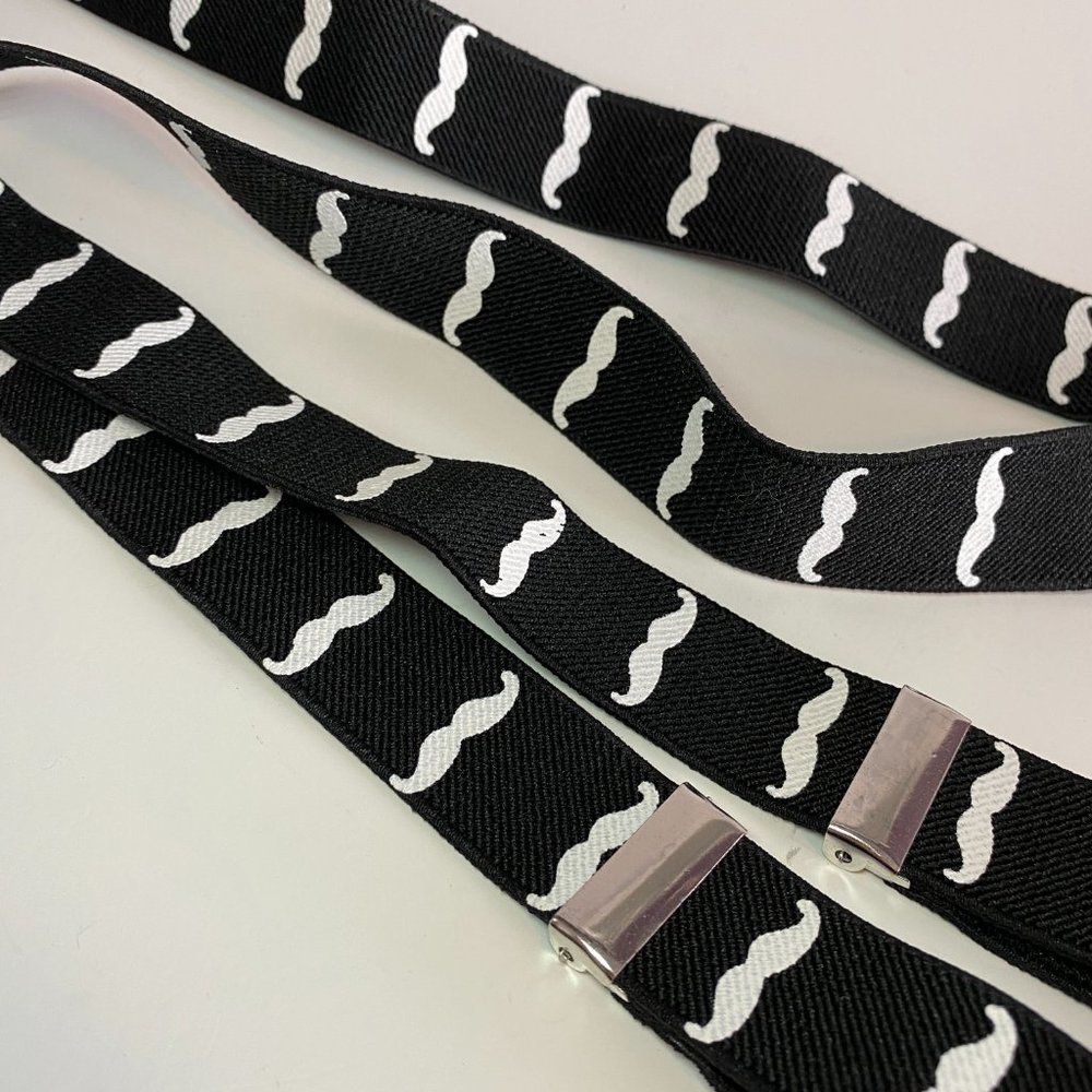 Black and White Mustache Belt